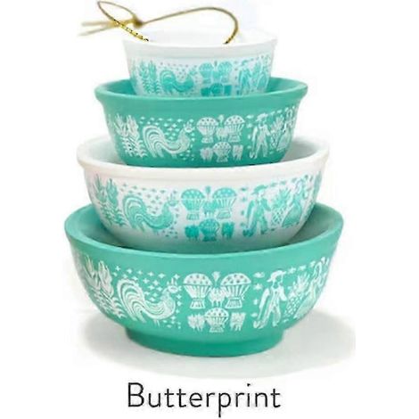 Vintage Pyrex-Schüsseln als Weihnachtsbaumschmuck – Harzdekoration für Weihnachtsfeiern, einzigartige Sammlerstücke-Butterprint (1/5)