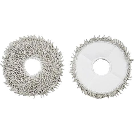Paquete de 2 almohadillas de limpieza grises para fregonas Ecovacs DEEBOT X1 TURBO X1 PLUS X1 OMNI T10 TURBO, microfibra (1/4)