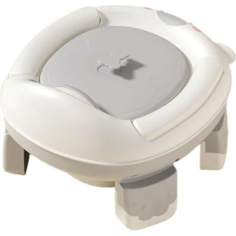 Siège de toilette portable – Toilettes de voyage – Pliable, facile à nettoyer, gris (1/5)