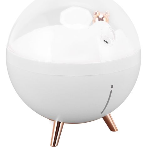 Mini Humidificateur d'Air 260ml Ours Espace avec Veilleuse USB pour Enfants - Diffuseur Brumisateur Blanc Maison (1/5)