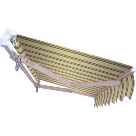 Tenda da Sole a Caduta Bracci Esterno Avvolgibile per Balcone Veranda Panarea - Colore: Beige/Verde - Formato: 4 x 2.5 m (1/2)
