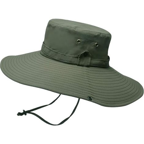 Chapeau Anti UV Homme Femme Large Bord Casquette Pliable Etanche pour la Randonnée, Le Jardinage, Le Safari et la Brouss