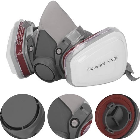 7 pièces demi-masque pièce faciale anti-poussière protection visage respirateur pour peinture et travail (1/5)