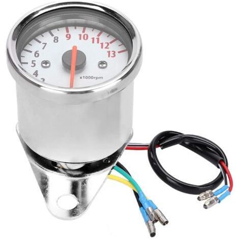FENOPLASTICATachymètre de Moto Jauge de tachymètre,tachymètre d'affichage à LED de Moto Universel 12 V, jauge de Compteur de tachymètre électronique 13000 TR/Min (1/5)