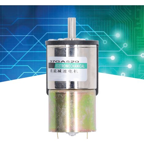 Moteur électrique miniature à balais 37GA520 DC24V 10W, moteur à engrenages CC, réducteur à vitesse lente, moteur basse vitesse (0-200 tr/min) (1/5)