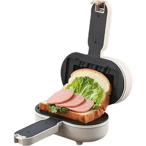 Machine À Sandwich Et Gaufrier - 800 W - Revêtement Antiadhésif - Pour Maison Bureau Voyage - 1 Pièce (1/5)