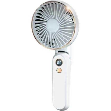 1 Ventilateur portable, 5 vitesses, batterie 2500 mAh, écran numérique, orientation 180°, bureau voyage (1/5)