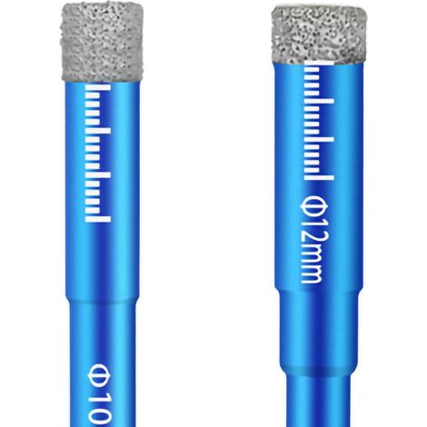Set 5 pièces forets diamant sec bleu, scie cloche carrelage, queue ronde universelle, haute dureté perçage céramique et porcelaine, outil professionnel (1/4)