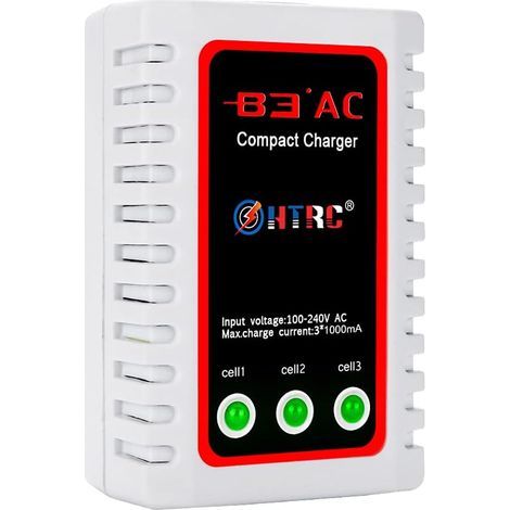 B3 Chargeur Lipo pour Batterie 2S 3S (7.4V, 11.1V), Compact Chargeur Rapide de Batterie Airsoft (100-240V) pour RC Bateau Voiture Quadcopter Drone (1/5)