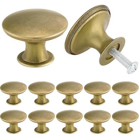 24 Pack Vintage Chic Antique Brass Cabinet Knobs for Kitchen Cupboard - 30mm (1/5)