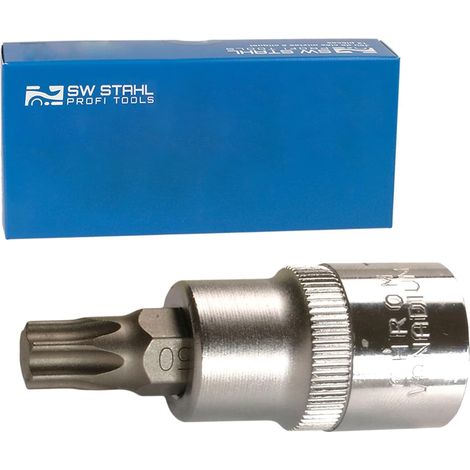 SW-Stahl 05245SB Schraubendrehereinsatz, 1/2 I T-Profil I T45 x 53mm I Schraubendreher-Einsatz für Torx I Sechskant Einsatz (1/2)