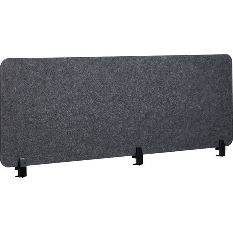 Séparateur de Bureau Panneau Synthétique Acoustique Tissu 160 x 50 cm Gris Foncé Split