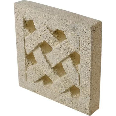 stone ventilation grille square 15x15 cm outdoor and indoor use. Handmade product. F006-15x15 (1/5)