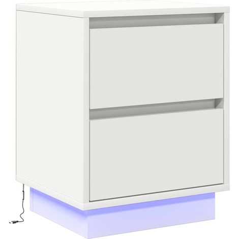 Cabinet de chevet,Table de chevet,Table de nuit Blanc 39 x 34.5 x 50 cm Bois d'ingénierie CFW231410 (1/5)