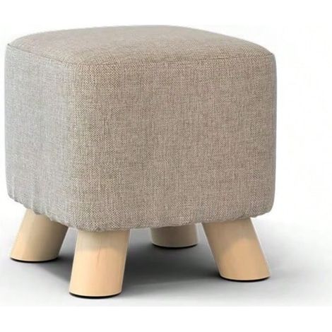 Pouf de Rangement, Tabouret rembourré Carré, pour Salon, Optique Lin, Repose-Pieds,28 x 25 cm