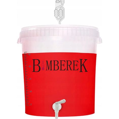 Gärbehälter 33l Schlauch + Zapfhahn farbloser Eimer FÜR Wein Bier (1/5)