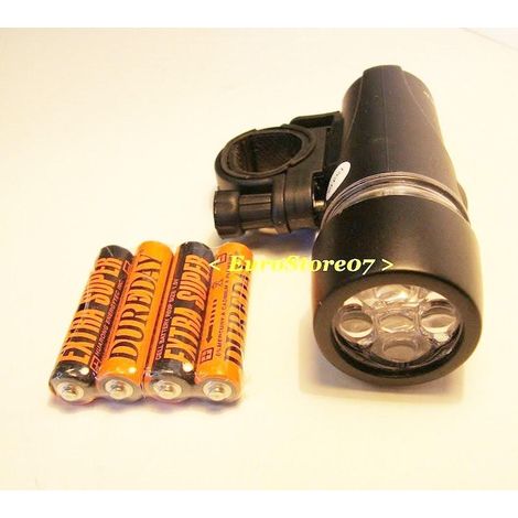 FARO ANTERIORE BIANCO 5 LED BICICLETTA UNIVERSALE LUCE FANALINO A BATTERIA BC 31