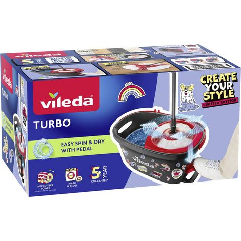 Vileda 183683 TURBO - Dirt is Good Limited Edition Kit complet de ventouses anthracite, rouge 1 pc(s) (1/3)
