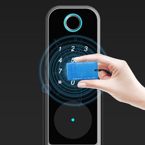 [Serrature elettroniche intelligenti professionali] Serratura di sicurezza per porte antica ad alta fedeltà, combinazione elettronica con impronta digitale per uso interno/esterno, in lega di ferro e  (1/4)