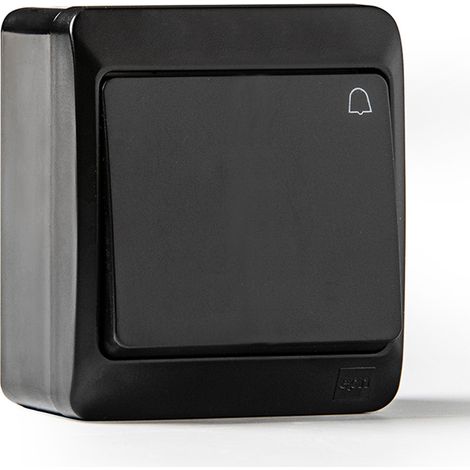 Bouton-poussoir étanche Ip44, 16a 250 V, Noir