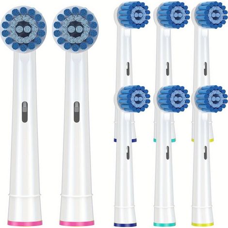Lot de 8 têtes de brosse pour le soin des gencives sensibles avec brosse douce pour un nettoyage supérieur mais doux (1/5)