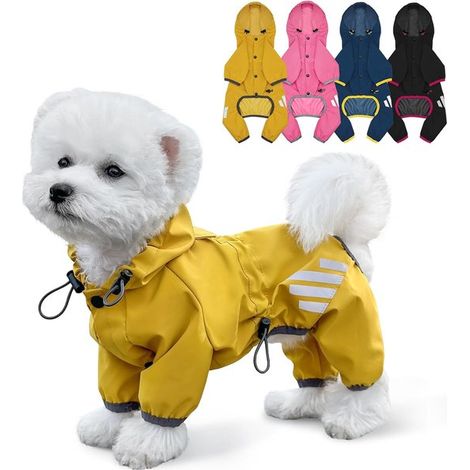 Imperméable pour chiens avec bandes réfléchissantes, convient aux chiens de petite, moyenne et grande taille, taille M. (1/2)