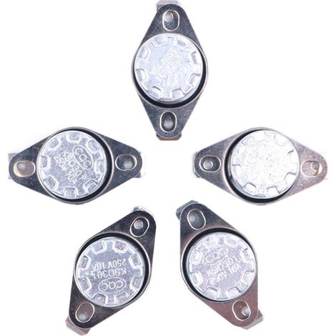 Interrupteur Thermostat KSD301 - Lot de 5 - 45 Degrés Celsius - NC 250V 10A - Protection Surchauffe - Électroménager (1/5)