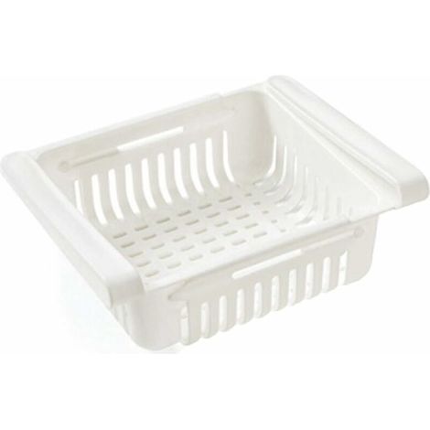 Accessorio per la conservazione in cucina, organizer per cassetti del frigorifero, ripiano per cassetti del frigorifero, divisorio per contenitori del frigorifero, organizer per la casa (1 pezzo, bian