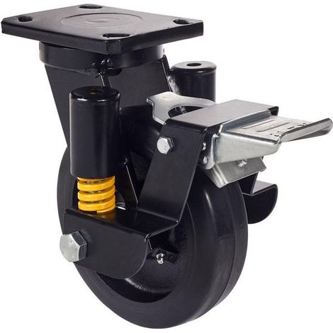 rueda giratora placa fr.10hlsefn150-hgb suspension goma negra natural bolas (1/2)