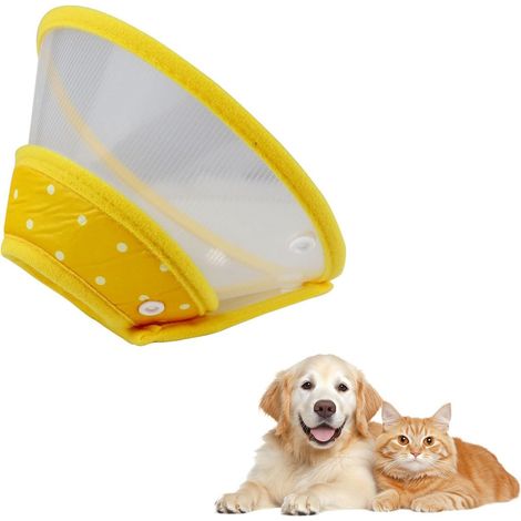 Collar de lactancia transparente y acolchado para mascotas - Collar isabelino - Collar anti-mordeduras y anti-lamido para gatos y perros después de una cirugía - Anuncio (1/5)