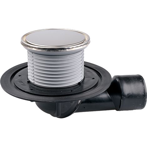 Scarico pavimento DN50/75 con sifone, griglia rotonda d 133mm/ d112mm