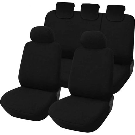 Lupex shop - Coprisedili Auto Compatibili per Panda 2a e 3a serie, Made In Italy, anteriori, e posteriori 60/40, tessuto poliestere - Nero