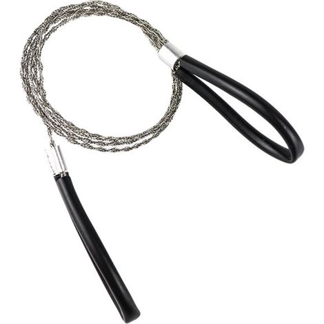 Étui en cuir en 3 parties pour scie sauteuse et scie de poche avec corde de survie pour activités extérieures camping et situations d'urgence (1/5)