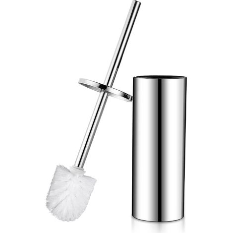 Stainless Steel Toilet Brush and Stand with Extra Replacement Head (1/5)