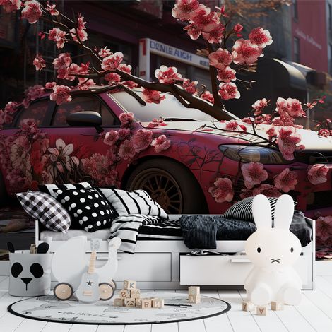 Papier peint voiture japonais cerisier - 150 x 250 cm (1/2)