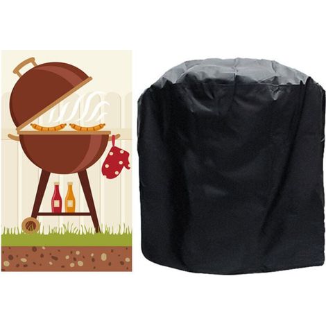 Housse Barbecue, 420D Oxford Bâche de Protection, Anti-Vent/Solei/l'eau, Exterieur Housse Barbecue Convient la Plupart des Grills (80 66 110cm) (1/4)