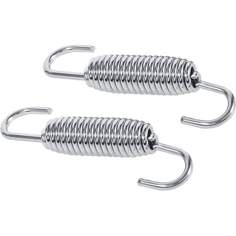 Set de 2 ressorts de montage pour échappement moto, inox, fixation rotative universelle, silencieux, durable, résistant à la chaleur, pièce détachée. (1/5)