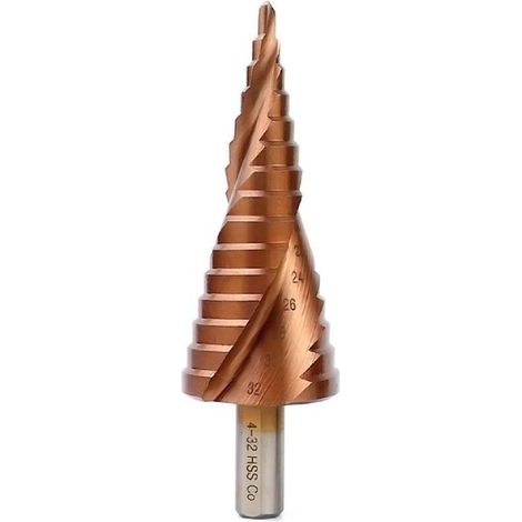 Foret étagé HSS 4-32 mm Cobalt M35 à rainure hélicoïdale Pagode Alésoir Poignée triangulaire HSS Co Perçage Fraise DC17B (1/5)