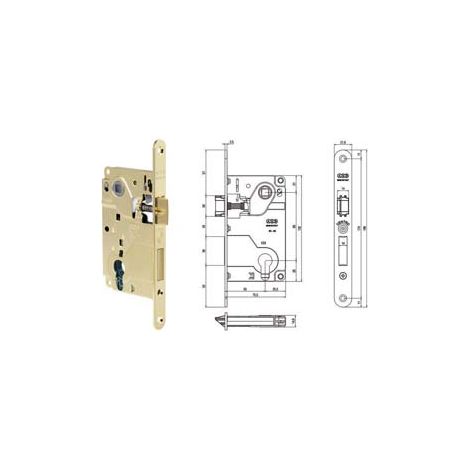 SERRATURA CENTRO CON FORO CILINDRO BORDO TONDO OTT. LUC. FRONT. MM.22- - mm.50 (B01024.50.03) - 1 pezzi AGB