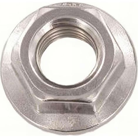 Ecrou à embase crantée M12 mm INOX A2 - Boite de 100 pcs - Fixtout EMBCR12A2