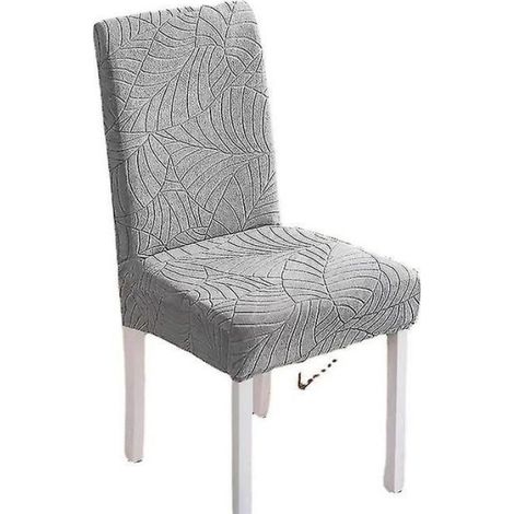 Housse de Chaise Salle Manger,Housse de Chaise Extensible,Housse de Chaise Universelle Lavables(Gris clair, 1PCS) (1/4)