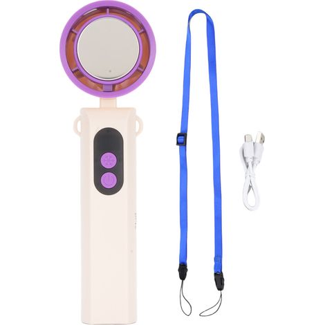 Ventilateur portable avec refroidisseur de glace, rechargeable par USB, longue autonomie, affichage numérique, haute vitesse, pour intérieur et extérieur. (1/5)