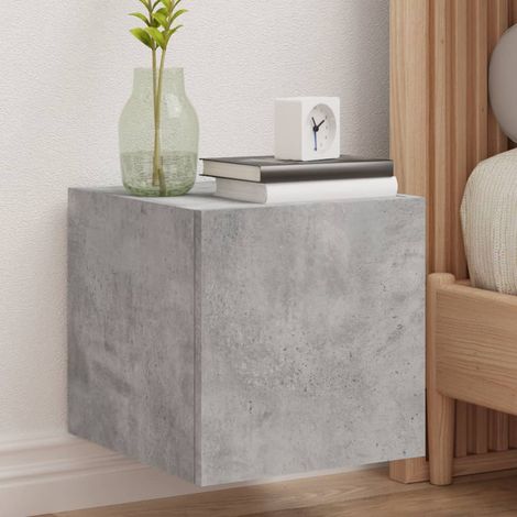 Meuble TV mural avec LED-Banc TV-Meuble Télé gris béton 30,5x35x30 cm 780500 (1/5)