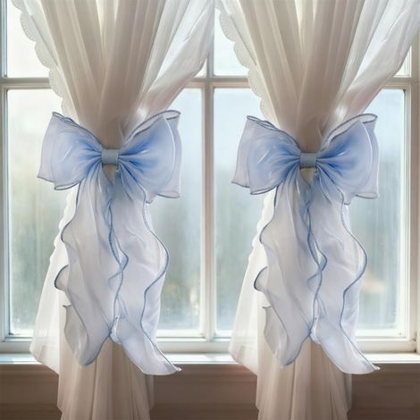 CCYKXA2X Embrasses de Rideaux à Nœud Papillon pour Salon, Chambre, Mariage Luxe Léger à la Française, Apparence Exceptionnelle, Bonne Respirabilité (1/5)