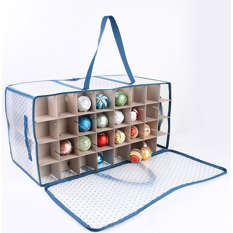 Boîte De Rangement Pour Boules De Noël - 128 Compartiments Individuels - Sac De Rangement Pliable En Tissu - Dimensions 65 X 34 X 32 Cm - 1 Pièce (1/5)