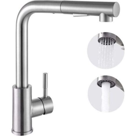 Mitigeur de Cuisine Pivotant à 360 ° avec Douchette Extractible, Robinet de Cuisine 2 Modes de Pulvérisation, Mitigeur évier de Cuisine en Acier Inoxydable,Froide / Chaud Disponible Mitigeur de cuisin (1/4)
