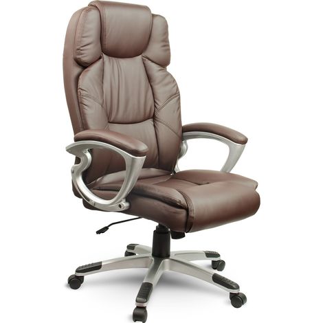 Silla de oficina Sofotel EG-227 de cuero marrón