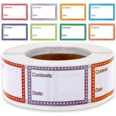 Étiquettes Alimentaires - 25x40 mm - Réutilisables Congélation - 8 Couleurs - 500 Pièces (1/5)