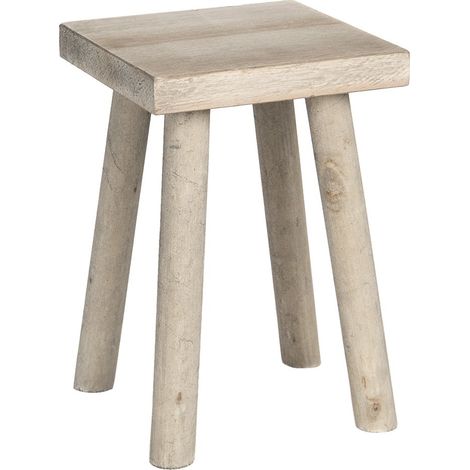 Porte-plante en bois marron sellette table pour plantes et fleurs 18x18x26 cm - PANGIVO (1/2)