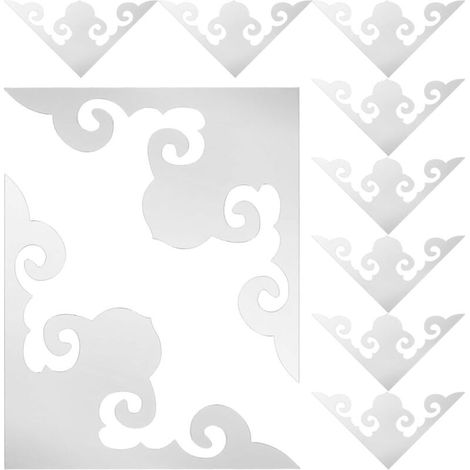 12 piezas de pegatinas de pared espejo, decoración mural para salón, adhesivos desmontables 3D para esquinas, optimización del espacio (1/5)